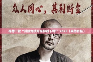推荐一款“川娱竞技开挂神器下载!”2025（果然有挂）