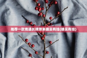 推荐一款南通长牌原来确实有挂(确实有挂)