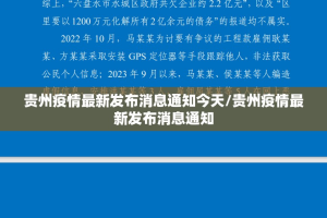 贵州疫情最新发布消息通知今天/贵州疫情最新发布消息通知