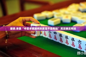 重磅.来袭“中至丰城麻将到底是不是有挂”其实确实有挂