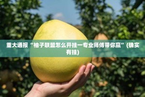 重大通报“柚子联盟怎么开挂一专业师傅带你赢”(确实有挂)