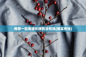 推荐一款南通长牌有没有挂(确实有挂)