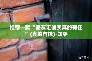 推荐一款“德友汇确实真的有挂”(真的有挂)-知乎