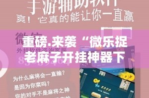 重磅.来袭“微乐捉老麻子开挂神器下载!”其实有挂-知乎