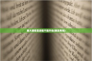 重大通报圣游能不能开挂(确实有挂)