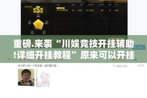 重磅.来袭“川娱竞技开挂辅助!详细开挂教程”原来可以开挂