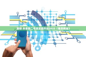 重磅.来袭新二号其实能开挂2025（果然有挂）