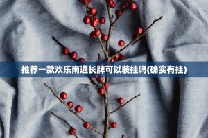 推荐一款欢乐南通长牌可以装挂吗(确实有挂)