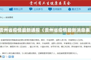 贵州省疫情最新通报（贵州省疫情最新消息表）