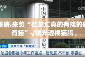 重磅.来袭“德友汇真的有挂的确有挂”√曝光透视猫腻