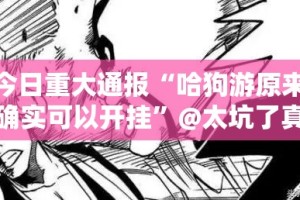 今日重大通报“哈狗游原来确实可以开挂”@太坑了真的有挂