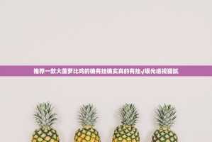 推荐一款大菠萝比鸡的确有挂确实真的有挂√曝光透视猫腻