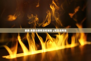 重磅.来袭斗棋有没有辅助 √其实是有挂