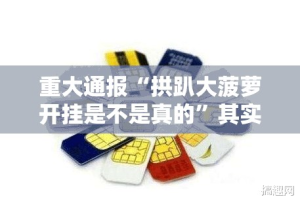 重大通报“拱趴大菠萝开挂是不是真的”其实确实有挂