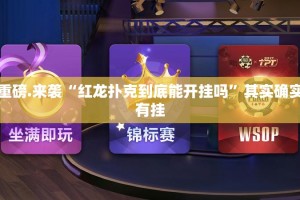 重磅.来袭“红龙扑克到底能开挂吗”其实确实有挂
