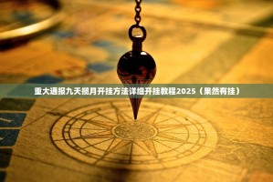 重大通报九天揽月开挂方法详细开挂教程2025（果然有挂）