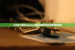 今日重大通报wpkplus开挂在哪里开其实真的确实有挂