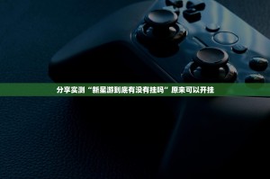 分享实测“新星游到底有没有挂吗”原来可以开挂