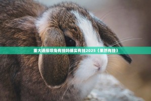 重大通报呗兔有挂吗确实有挂2025（果然有挂）