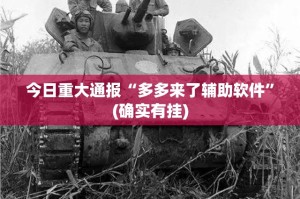 今日重大通报“多多来了辅助软件”(确实有挂)