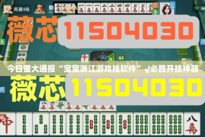 今日重大通报“宝宝浙江游戏挂软件”√必胜开挂神器