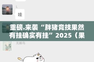 重磅.来袭“胖猪竞技果然有挂确实有挂”2025（果然有挂）