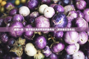 推荐一款“茄子娱乐真的有挂的确有挂”(原来确实是有挂)