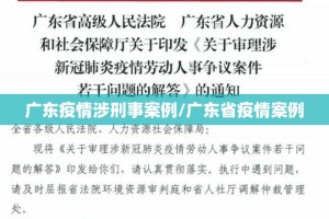 广东疫情涉刑事案例/广东省疫情案例