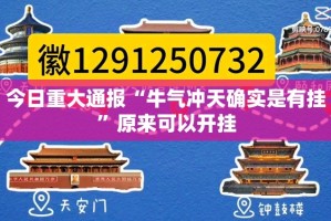 今日重大通报“牛气冲天确实是有挂”原来可以开挂