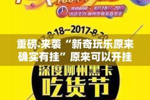重磅.来袭“新奇玩乐原来确实有挂”原来可以开挂