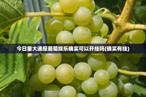 今日重大通报葡萄娱乐确实可以开挂吗(确实有挂)