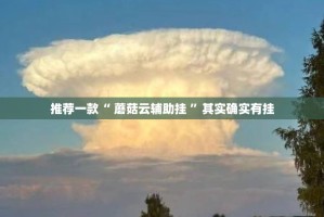 推荐一款“ 蘑菇云辅助挂 ”其实确实有挂