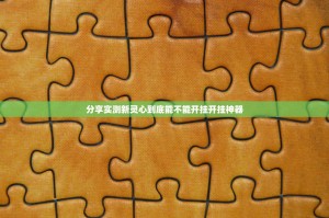 分享实测新灵心到底能不能开挂开挂神器