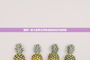 推荐一款大菠萝比鸡有透视挂吗开挂神器