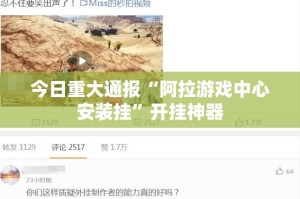 今日重大通报“阿拉游戏中心安装挂”开挂神器