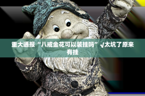 重大通报“八戒金花可以装挂吗”√太坑了原来有挂