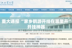 重大通报“家乡鹤游开挂在哪里开”开挂神器