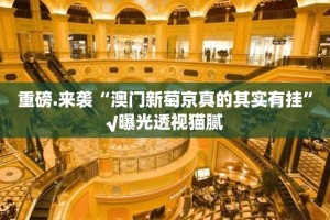 重磅.来袭“澳门新萄京真的其实有挂”√曝光透视猫腻