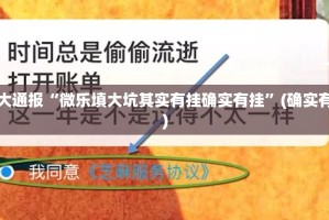 重大通报“微乐填大坑其实有挂确实有挂”(确实有挂)