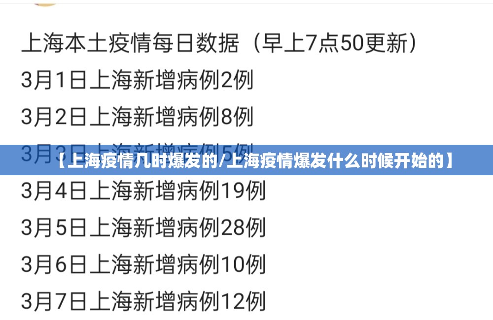 【上海疫情几时爆发的/上海疫情爆发什么时候开始的】