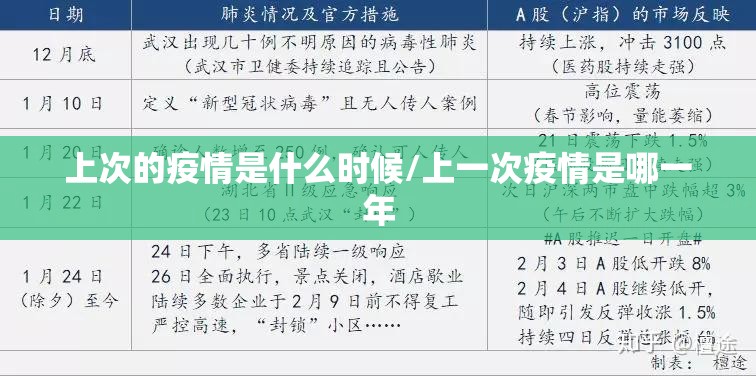 上次的疫情是什么时候/上一次疫情是哪一年
