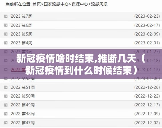 新冠疫情啥时结束,推断几天（新冠疫情到什么时候结束）