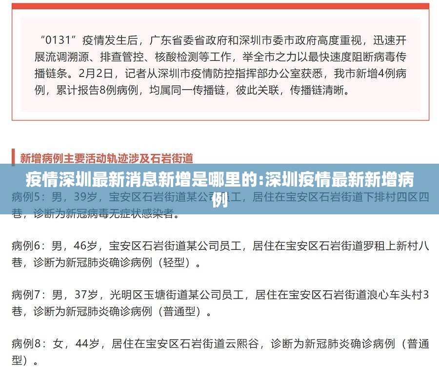 疫情深圳最新消息新增是哪里的:深圳疫情最新新增病例