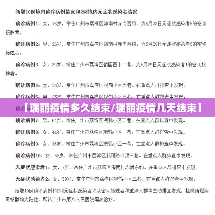 【瑞丽疫情多久结束/瑞丽疫情几天结束】