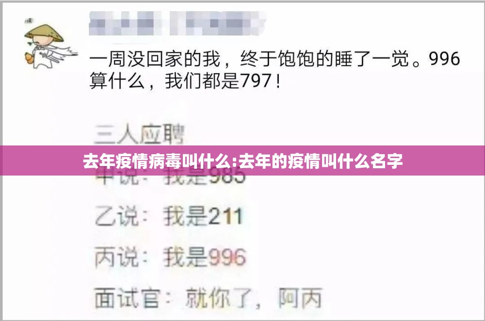 去年疫情病毒叫什么:去年的疫情叫什么名字