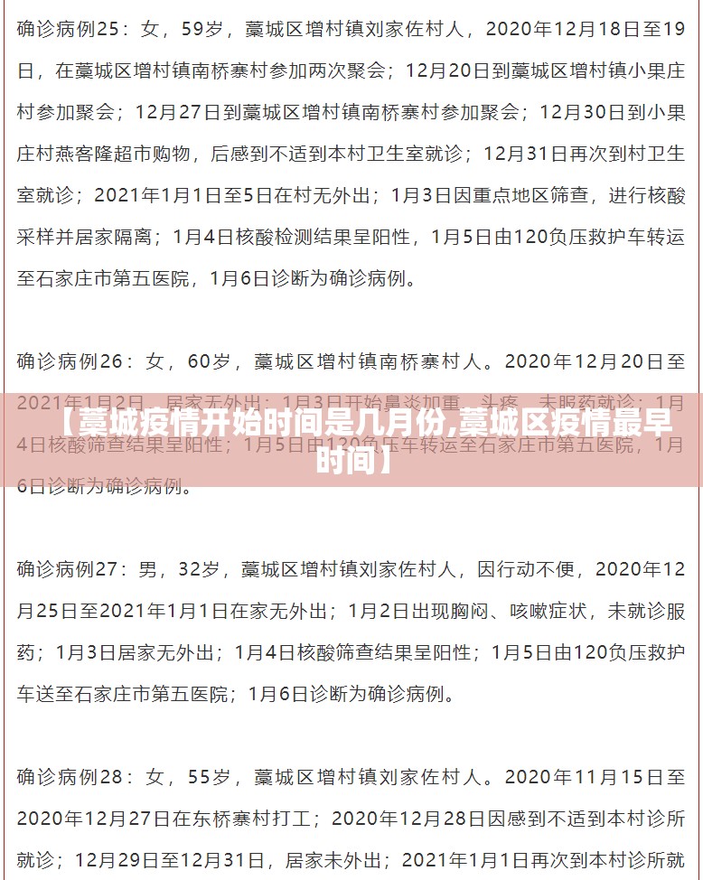【藁城疫情开始时间是几月份,藁城区疫情最早时间】