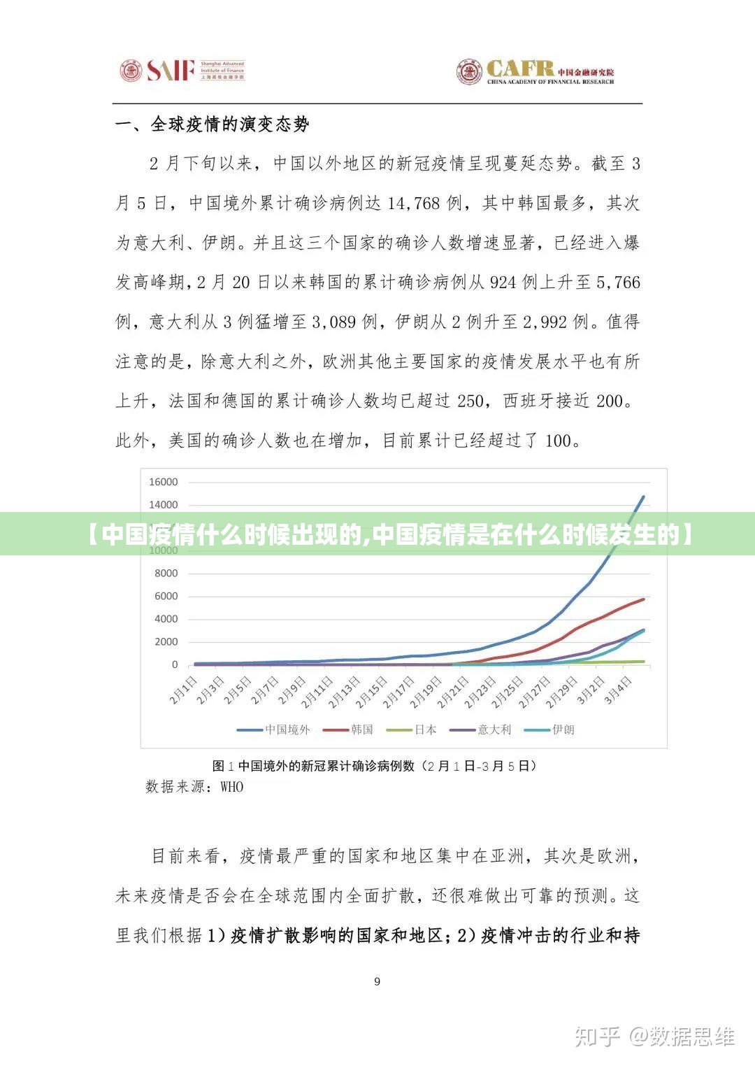 【中国疫情什么时候出现的,中国疫情是在什么时候发生的】