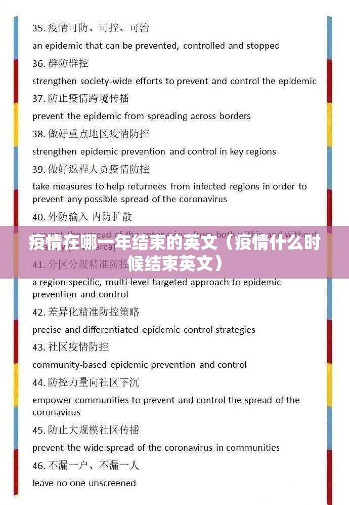 疫情在哪一年结束的英文（疫情什么时候结束英文）