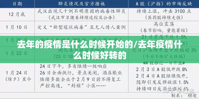 去年的疫情是什么时候开始的/去年疫情什么时候好转的