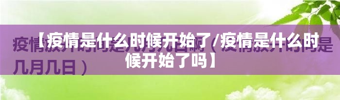 【疫情是什么时候开始了/疫情是什么时候开始了吗】